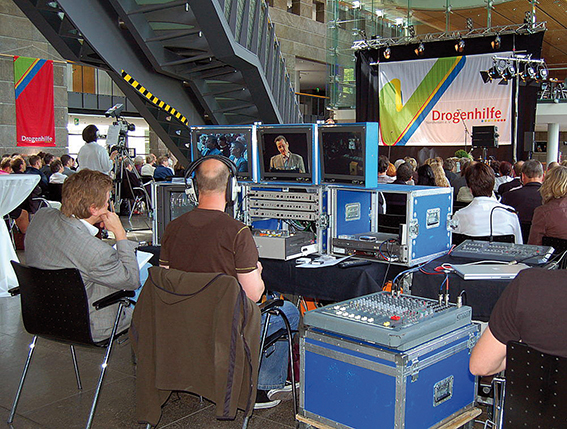 Mobiles Studio bei einer Veranstaltung