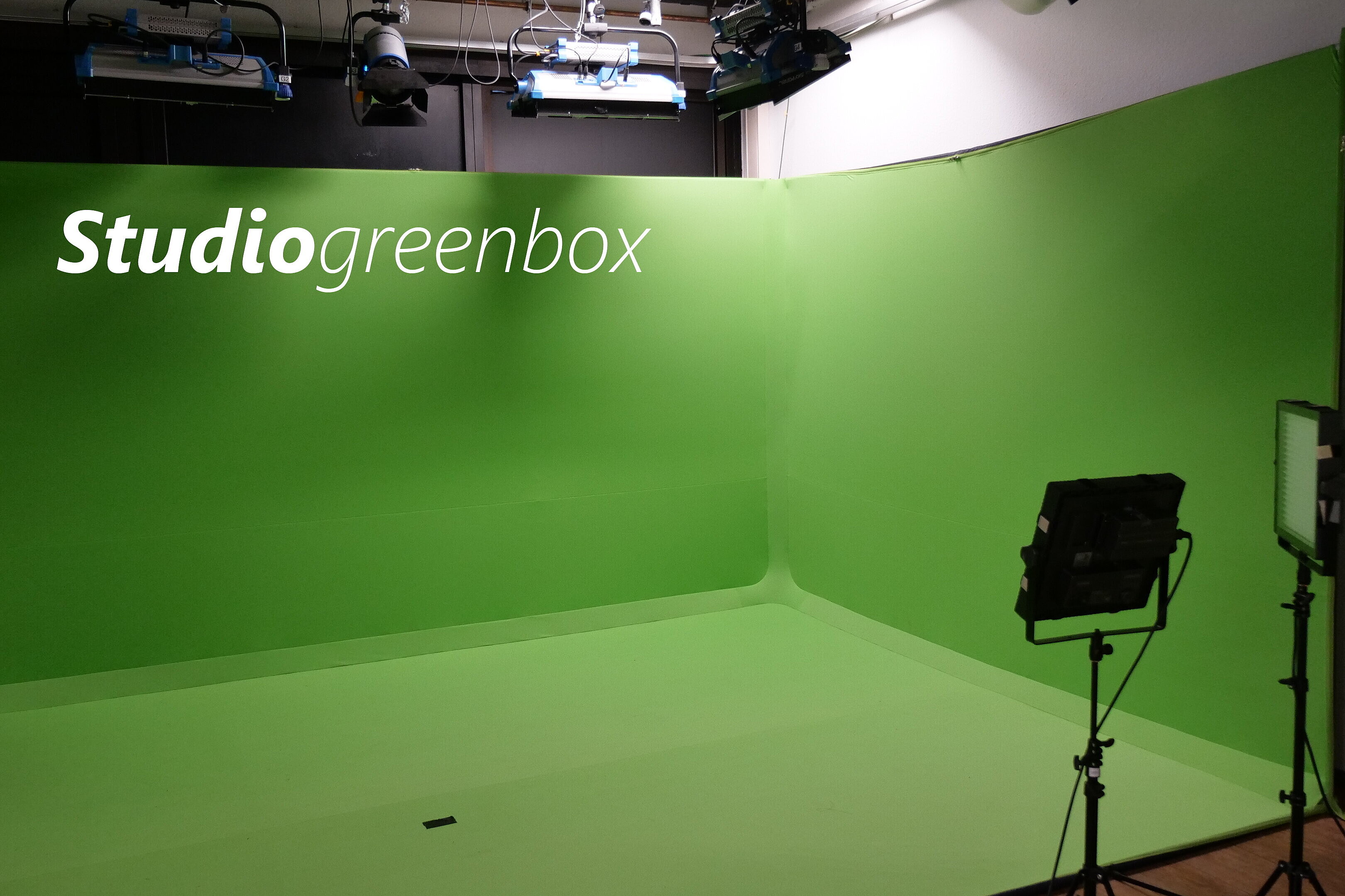 Greenscreen im MOK-Studio.