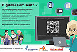 Flyer Digitaler Familientalk 2023 - Teilnehmen unter https://eu02web.zoom.us/j/66288708418