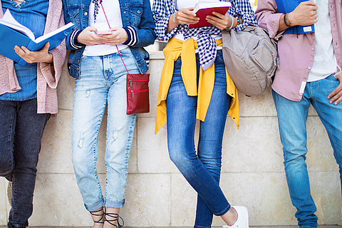 Young students on campus