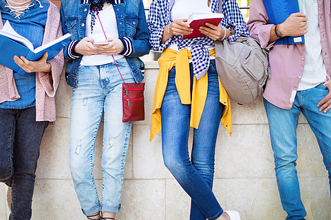 Young students on campus