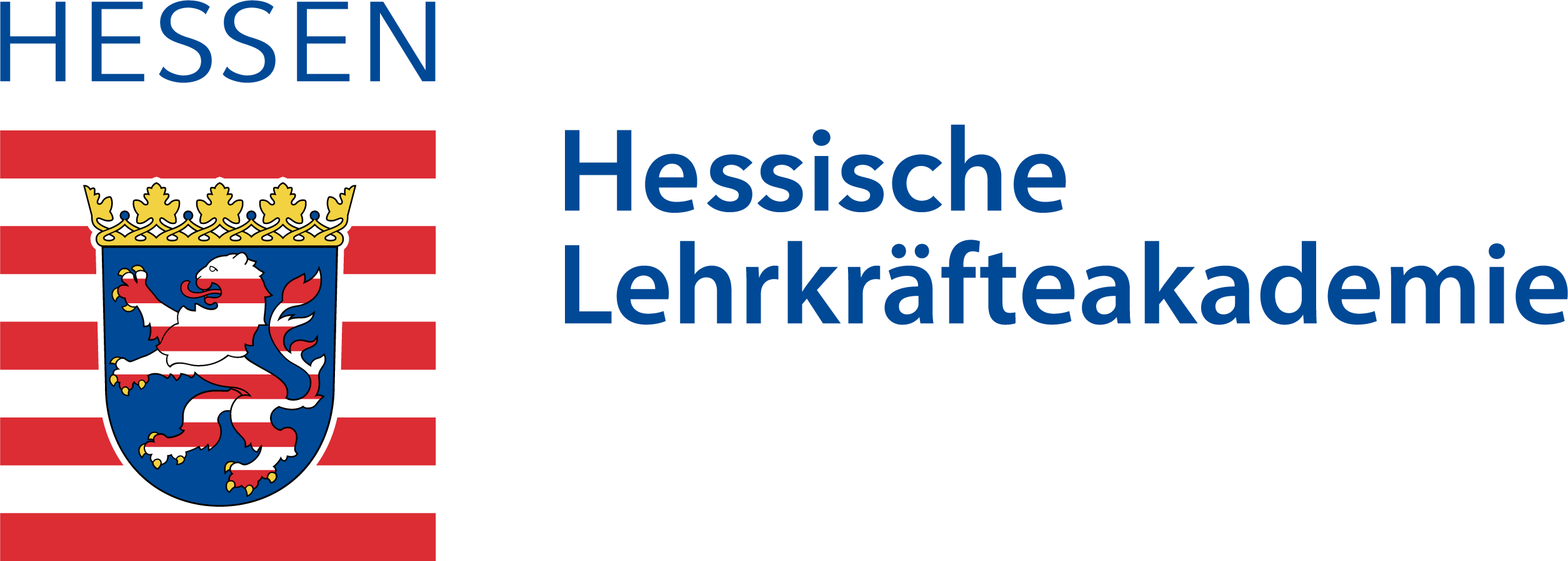 Logo Landeswappen Hessen und Text Hessische Lehrkräfteakademie